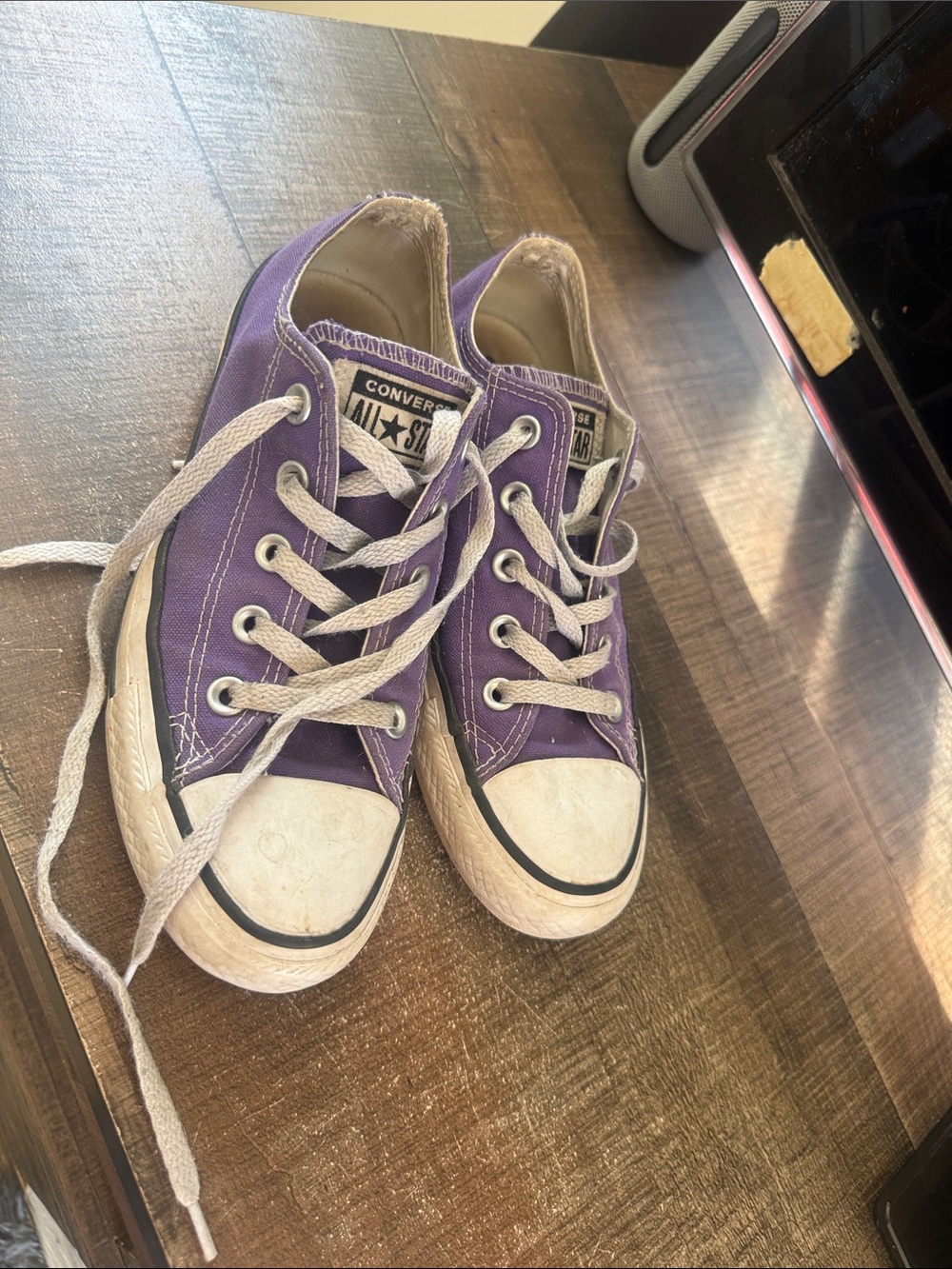 Converse mens  Purple Low Top Sneakers with White Accents